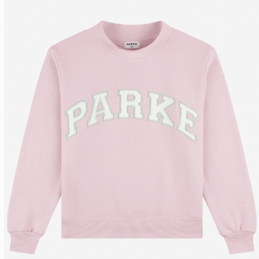 Parke Light Pink Varsity Crewneck Sweater